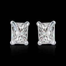 Luxurio silver plated earings jewelry Rectangle Crystal stud brincos de festa jewellery ELY