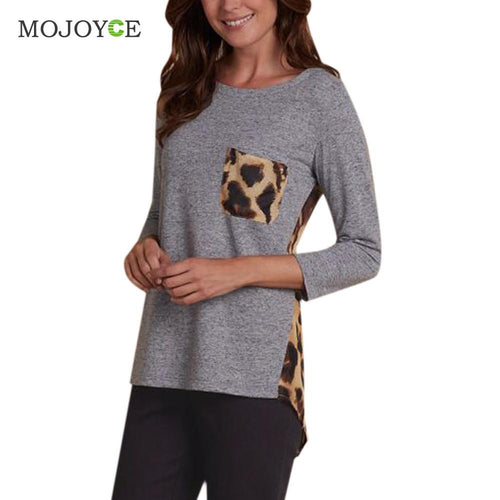 Leopard Printed Women Tops Long Sleeve T Shirt Women Tee Shirt Tops Blusa camisas femininas 1STL ELY