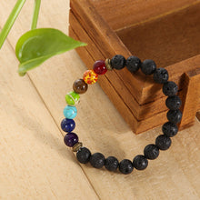 Multicolor Lava Rock Beads String Stretchy Bracelet Beaded Bracelet Bangle 1STL ELY