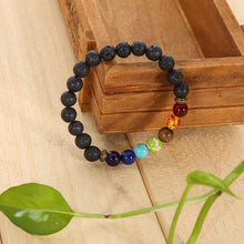Multicolor Lava Rock Beads String Stretchy Bracelet Beaded Bracelet Bangle 1STL ELY