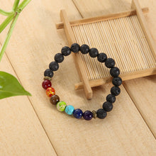 Multicolor Lava Rock Beads String Stretchy Bracelet Beaded Bracelet Bangle 1STL ELY