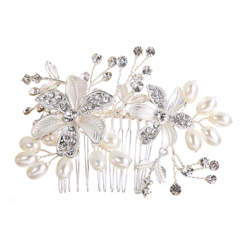 Wedding Flower Party Bridal Hairwear Tiara Crystal Flower Party Bridal Hair Jewelry Hair Combs Tiara 1STL ELY