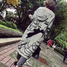 Women's Long Knitted Cardigan Loose Casual Sweater Lady Jacket Coat ELY