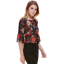 Off Shoulder Floral Print Women Blouses Tops Long Sleeve Chiffon Shirt Women Blusa Plus Size blusas femininas ELY