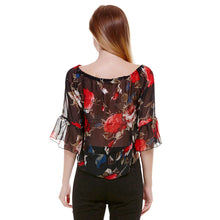 Off Shoulder Floral Print Women Blouses Tops Long Sleeve Chiffon Shirt Women Blusa Plus Size blusas femininas ELY
