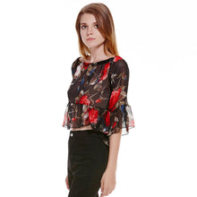 Off Shoulder Floral Print Women Blouses Tops Long Sleeve Chiffon Shirt Women Blusa Plus Size blusas femininas ELY
