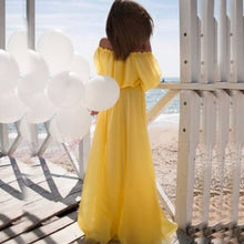 Off Shoulder Party Dresses Super Soft Chiffon Slash Neck Dress Solid Bohemian Beach Vestidos Long Dress1STL ELY