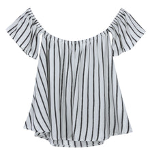 Off Shoulder Stripe Women Tops Casual Slash Neck Blouse Loose Women Shirt Blusas Camisa Femininas Tops 1STL ELY