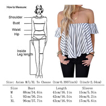 Off Shoulder Stripe Women Tops Casual Slash Neck Blouse Loose Women Shirt Blusas Camisa Femininas Tops 1STL ELY