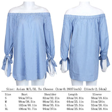 Off Shoulder Women Blouse Casual Slash Neck Blusas Loose Stripe White Cotton Tops Camisa Feminina Women Clothes ELY