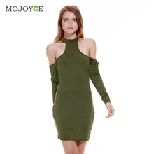 Off Shoulder Women Dress Vestido Long Sleeve Bodycon Bandage Cotton Blend Party Club Sexy Dress Vestido De Festa ELY