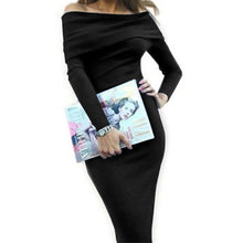 Off Shoulder Dress Vestidos Long Sleeve Sexy Women Dress Vestido De Festa Bodycon Slim Slach Neck Dress ELY