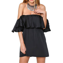 Off-shoulder Vestido Falbala Splice Short Sleeve Slash Neck Dresses High Waist Dress Vestido De Festa Dress 1STL ELY