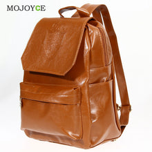 Oil Leather Backpack Women School Bags for Teenagers PU Leather Backpack 4 Colors Travel Bag Pouch Mochila Feminina ELY