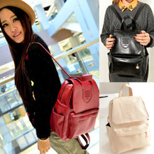 Oil Leather Backpack Women School Bags for Teenagers PU Leather Backpack 4 Colors Travel Bag Pouch Mochila Feminina ELY
