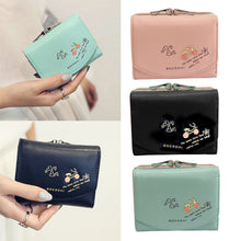 PU Faux Leather Women Small Wallet Letter Print Card Holder Zip Coin Purse Clutch Coins Wallet Purses Pockets1STL ELY