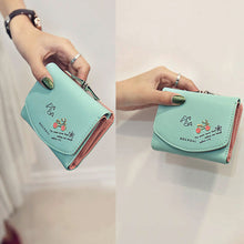 PU Faux Leather Women Small Wallet Letter Print Card Holder Zip Coin Purse Clutch Coins Wallet Purses Pockets1STL ELY