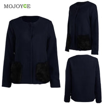 Parka Long Sleeve Coat Women Overcoat Double-faced Woolen Wool Coat Wnter Jacket Women Fur Pocket Decorative ELY