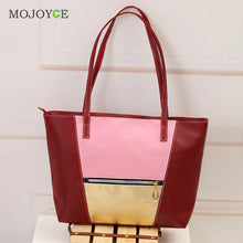 Patchworking PU Women Bag Shoulder Tote Big bags handbagsWomen Leather Handbags Women Famous Brands Bolsa Feminina ELY