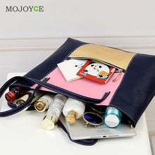 Patchworking PU Women Bag Shoulder Tote Big bags handbagsWomen Leather Handbags Women Famous Brands Bolsa Feminina ELY