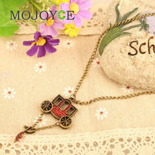 Personality Carriage Sweater Necklace Red Rhinestone Crystal Shoes 1STL ELY