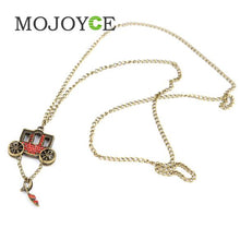 Personality Carriage Sweater Necklace Red Rhinestone Crystal Shoes 1STL ELY