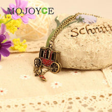 Personality Carriage Sweater Necklace Red Rhinestone Crystal Shoes 1STL ELY