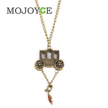 Personality Carriage Sweater Necklace Red Rhinestone Crystal Shoes 1STL ELY