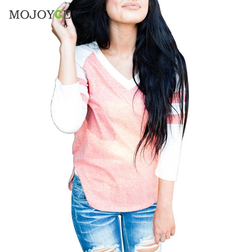 Pink Slit T Shirt Women Loose Long Sleeve Women Tops Plus Size Blusa camisas femininas camisetas mujer ELY