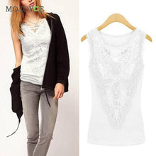 Plus Size Crop Tops Lace Splice Slim Vest Sleeveless Tank Tops 1STL ELY