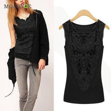 Plus Size Crop Tops Lace Splice Slim Vest Sleeveless Tank Tops 1STL ELY