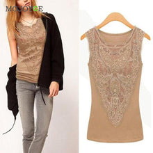 Plus Size Crop Tops Lace Splice Slim Vest Sleeveless Tank Tops 1STL ELY