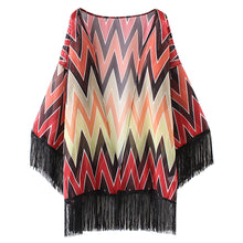Printed Cardigan Tassel Fringe Kimono Cardigan Women Long Printed Shirts Chiffon Kimono Women Blouses Blusa Feminino ELY