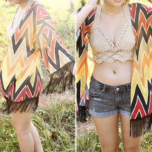 Printed Cardigan Tassel Fringe Kimono Cardigan Women Long Printed Shirts Chiffon Kimono Women Blouses Blusa Feminino ELY