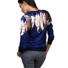 Printing Hoodies Sweatshirt Women Casual Pullover Feather Print Jumper Hoodie 3/4 Sleeve Sweatshirt Top ELY
