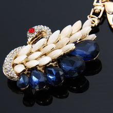 Rhinestone Swan Keychain Keyring Crystal Animal Metal Key Chain Ring for Women Gift Bag Charm Pendant Jewelry 1STL ELY
