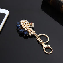 Rhinestone Swan Keychain Keyring Crystal Animal Metal Key Chain Ring for Women Gift Bag Charm Pendant Jewelry 1STL ELY