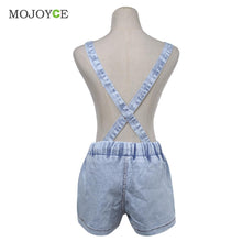 Ripped Denim Jumpsuit Women Hole Jeans Shorts Playsuit Casual Overall Romper Bodysuit Combinaison Short Femme 1STL ELY