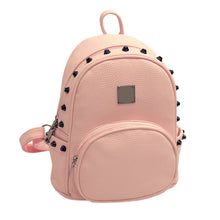Rivet PU Leather Backpack Women Girl School Backpack Women Travel Small Bag Satchel Rucksack Mochilas Feminina ELY