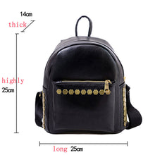 Rivet Women Bags Black PU Leather Backpack Mochila Feminina Girl School Shoulder Bag Satchel Bolsa Feminina 1STL ELY