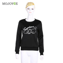 Seventeen Printed Letters Round Neck Long Sleeve Fleece Sweatershirt Hoodies Women Women Tops Blusa ELY