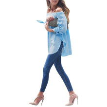 Sexy Off Shoulder Women Blouses Casual Long Sleeve Slim Shirt Women Top Slash Neck Blusa Off Shoulder Top Women Clothes ELY