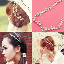 Silver Plated Tiara Headwear Crystal Pearl Flower Head Band Party Wedding Bridal Headband Hair Accessories Hiar Jewelry ELY