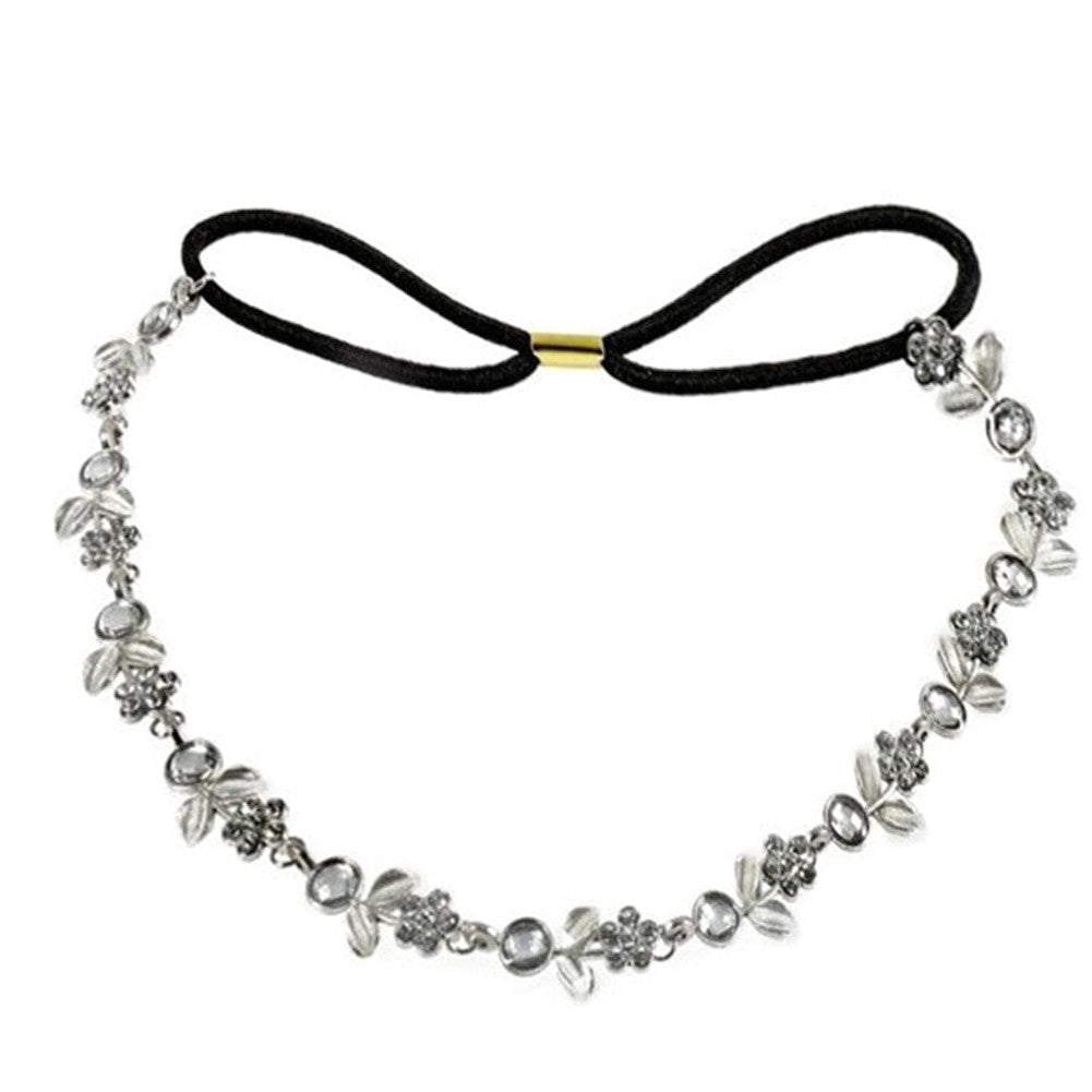 Silver Plated Tiara Headwear Crystal Pearl Flower Head Band Party Wedding Bridal Headband Hair Accessories Hiar Jewelry ELY