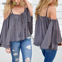 Sling Strapless Long Sleeve Shirt Women Loose Shirt Off Shoulder Top Women Blouses Women Tops Blusas y Camisas Mujer ELY