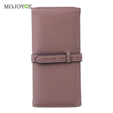 Solid Color Women Wallet Long Smooth PU Leather Money Purse ID Credit Card Holder Coin Purses Clutch Money Bags ELY