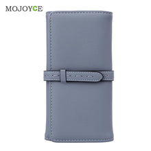 Solid Color Women Wallet Long Smooth PU Leather Money Purse ID Credit Card Holder Coin Purses Clutch Money Bags ELY