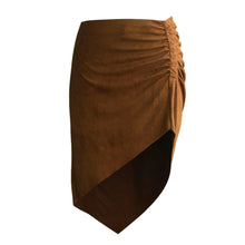 Solid Irregular Matte Velvet Skirts Stitching Knee-Length Skirts 1STL ELY