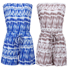 Strapless Off Shoulder Printed Jumpsuit Beachwear Short Combinaison Short Femme Jumpsuit Bodysuit Women Romper ELY