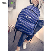 Striped Canvas Backpack School Bag For Teenagers Backpacks for Teenage Girls Boy Mochila Rucksack Printing Backpack ELY